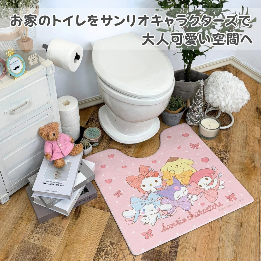 撥水トイレマット やわらかPVC素材を使用したお手入れ簡単！サンリオキャラクターズMIX 55×60cm