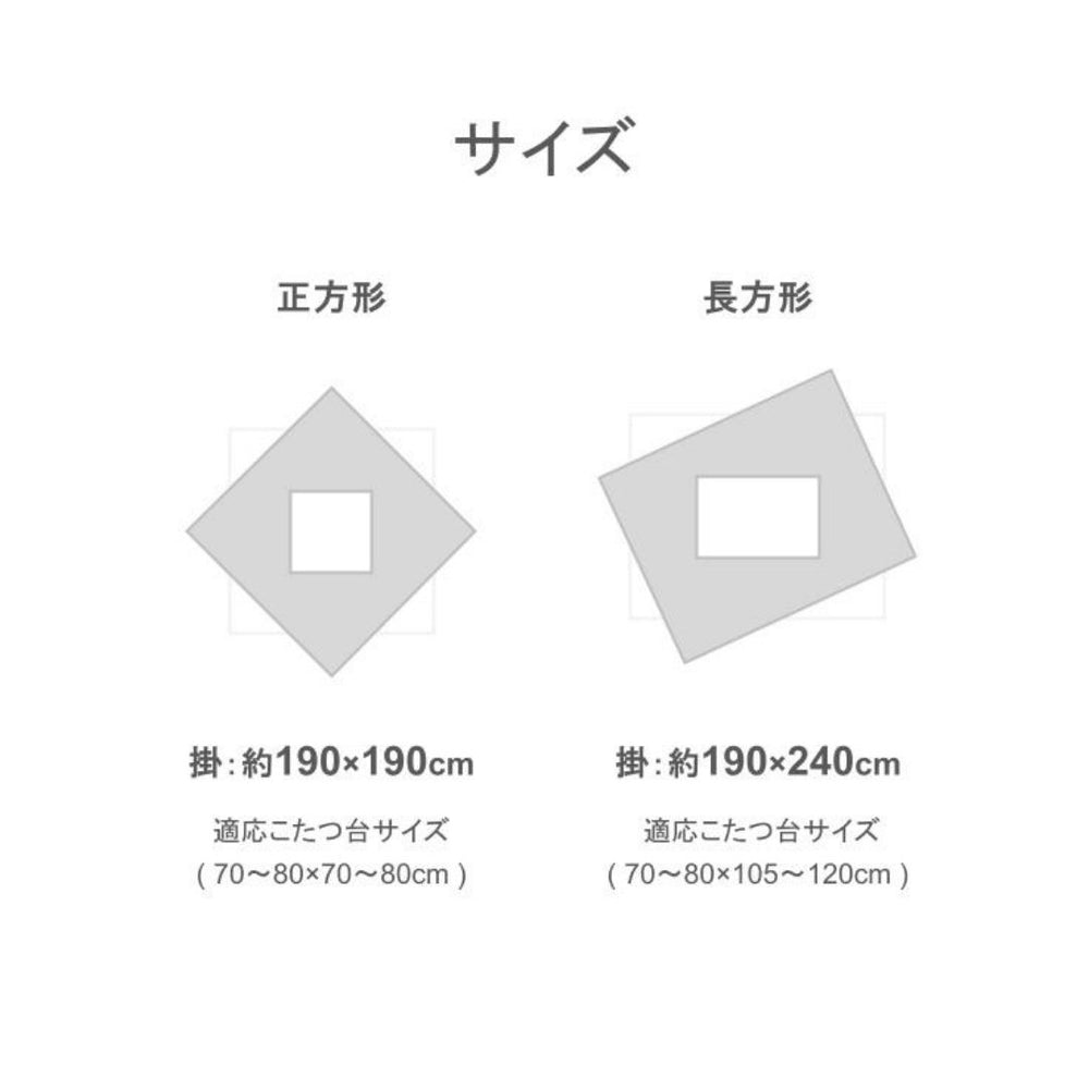 こたつ布団 薄掛け ギャベ柄 ミルクファー フランネル なめらか コンパクト 洗濯機対応 ブラウン ネイビー