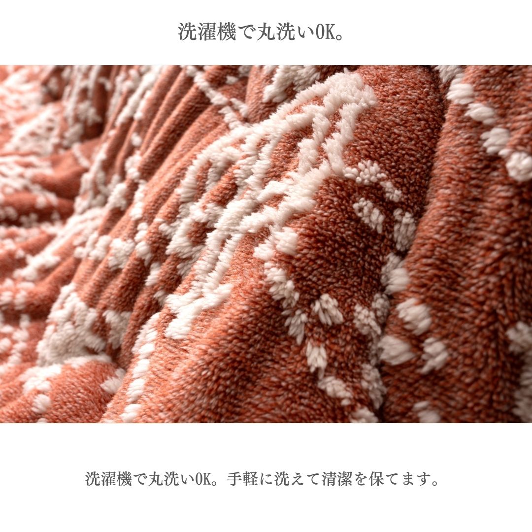 こたつ布団 掛け布団 雪の結晶 フランネル なめらか あったか 洗える 洗濯機対応 ベージュ レッド おしゃれ