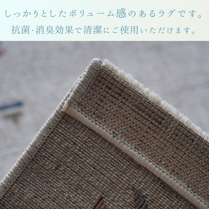 トルコ製のまるでウールの様な手触り！ラグ カーペット マイア 耐久ラグ 防菌 消臭 ペット