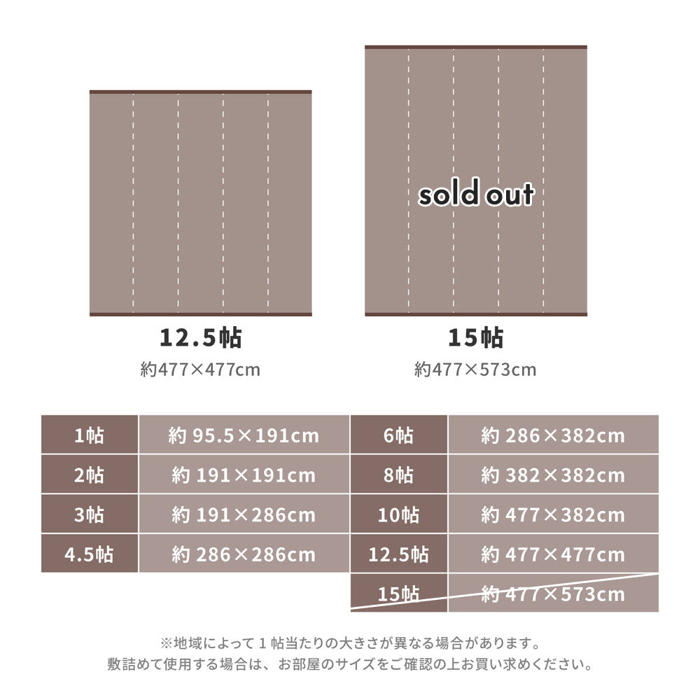 汚れても手軽に水洗い出来るPP素材の日本製い草風カーペット ライアン　本間サイズ