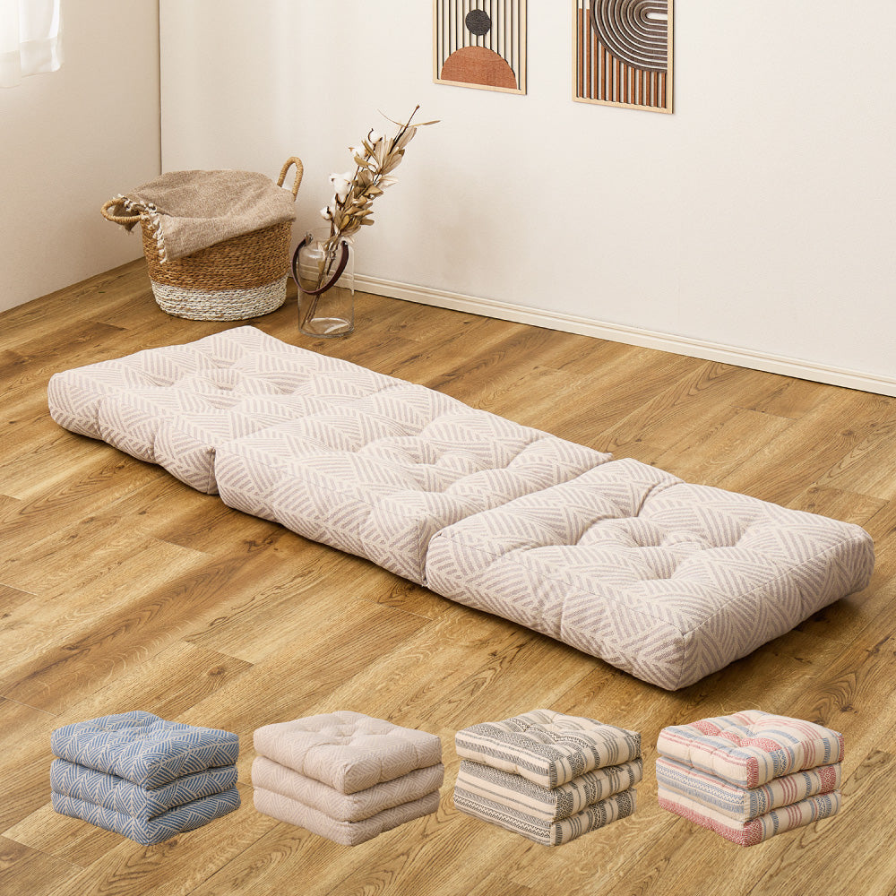 インド綿 ごろ寝クッション 約50×150cm ナチュラル