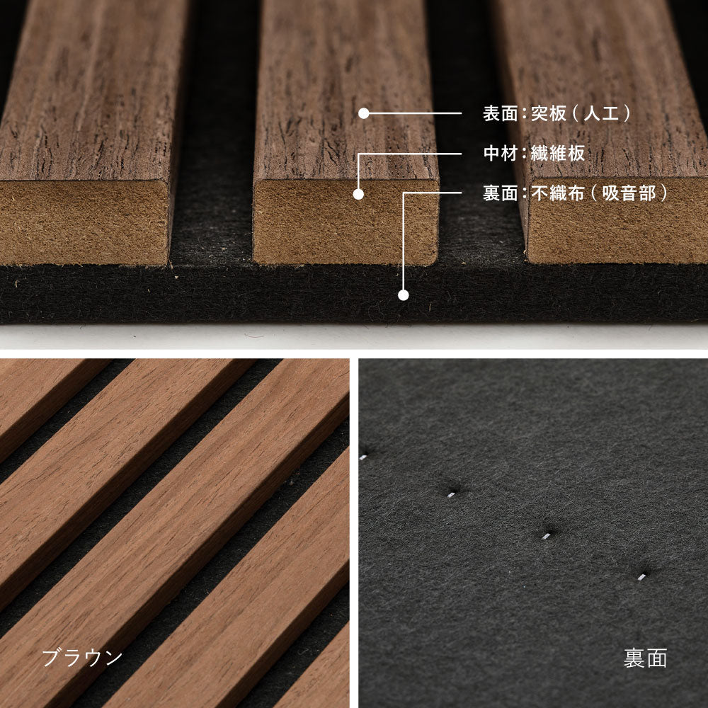 吸音パネル 4枚組 防音 壁 DIY ウォールパネル 木目調 賃貸対応 約120×30cm