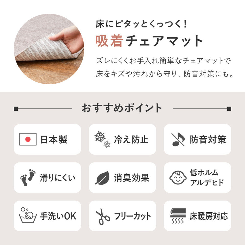 洗えるぴたっと吸着、ズレにくい 吸着マット　ピタ　チェアマット