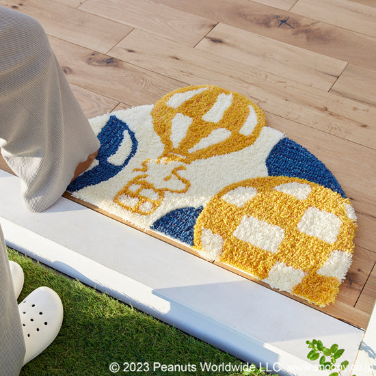 玄関マット 日本製 48×70cm スヌーピー SNOOPY Balloon MAT バルーン マット 黄色 北欧