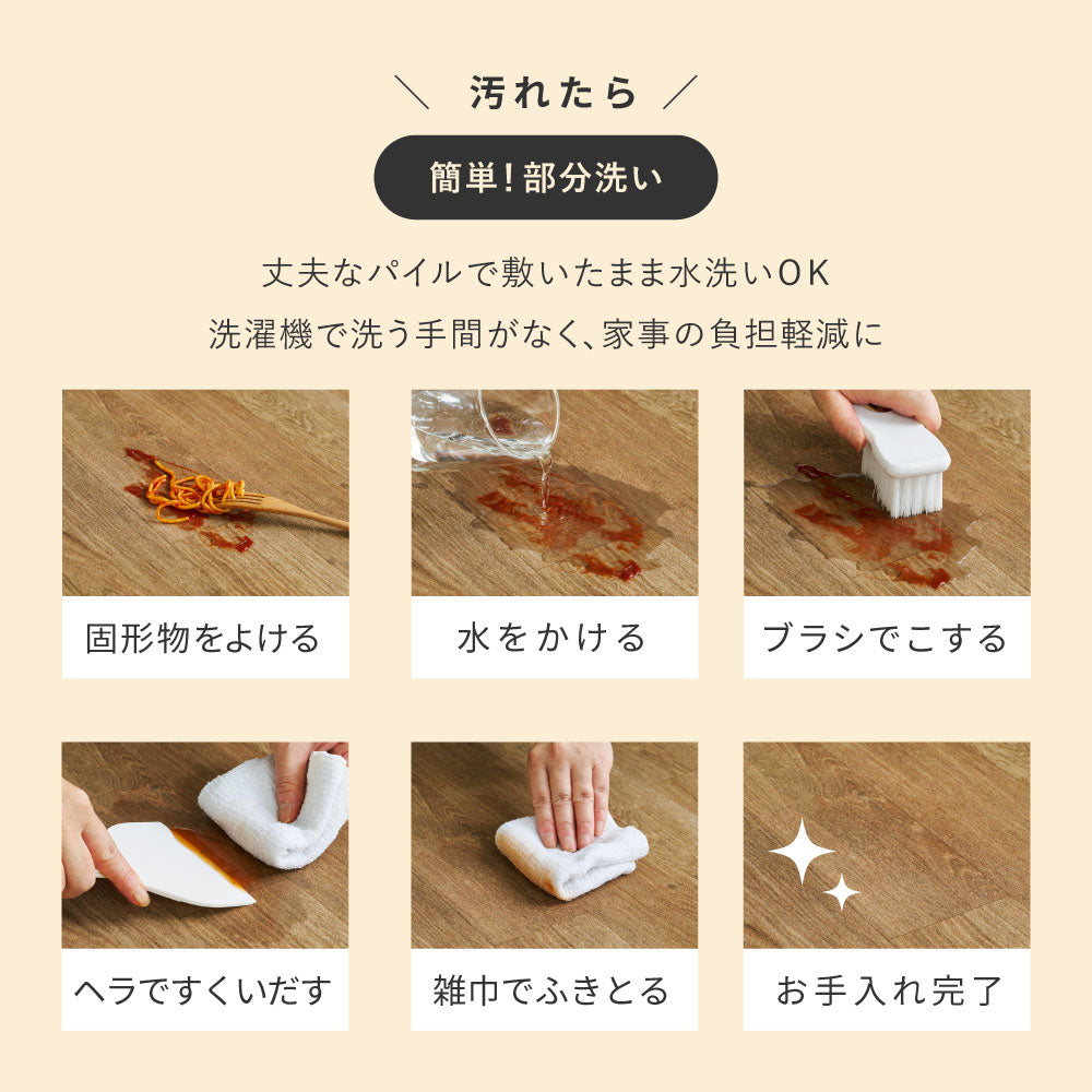 ペット用ラグ フローリング調ラグ 滑りにくい 防滑 防炎 水洗いOK ペット対応 床暖房対応 日本製