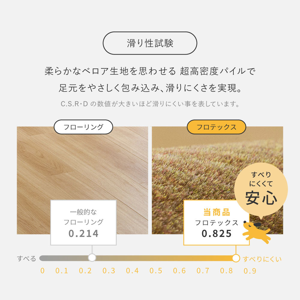 ペット用ラグ フローリング調ラグ 滑りにくい 防滑 防炎 水洗いOK ペット対応 床暖房対応 日本製