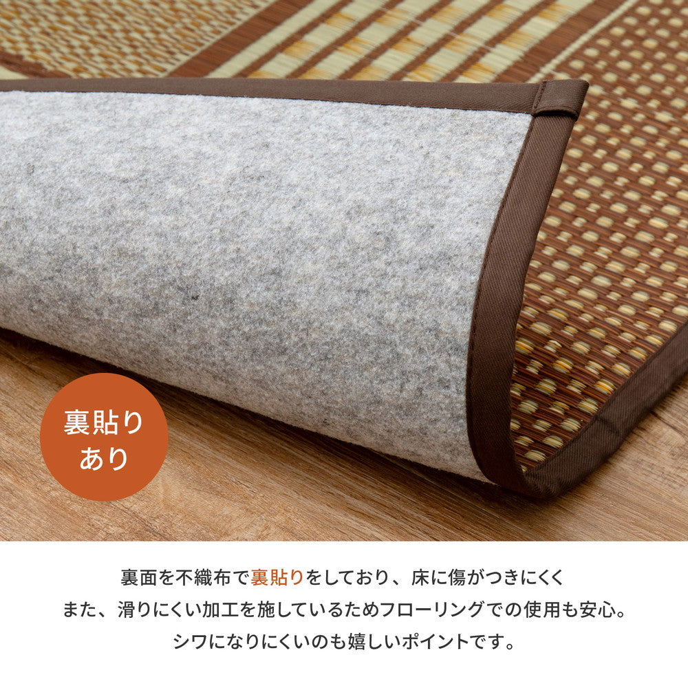 上質な国産い草を100%使用のさりげなく季節の彩りを添えてお出迎え。厳選した国産い草で織り上げた重厚感漂う玄関マット（裏貼り） エルモード