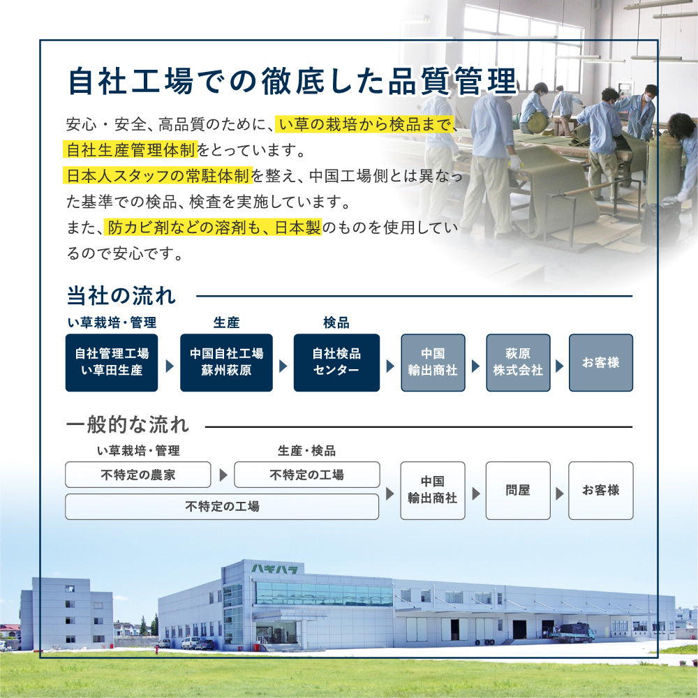 和モダンテイストのパッチ柄い草ラグ クレパス 8mmウレタン 裏面：不織布