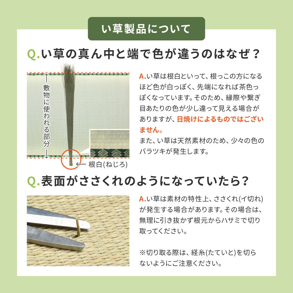 国産い草ラグ（裏貼り）　せとのと　凪　約80×160cm