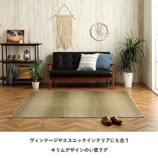 夏涼しい！さわやかなカラーリングとグラデーションが涼しげない草ラグ カーペット「NSナセル」 120×180cm  180×180cm 180×240cm