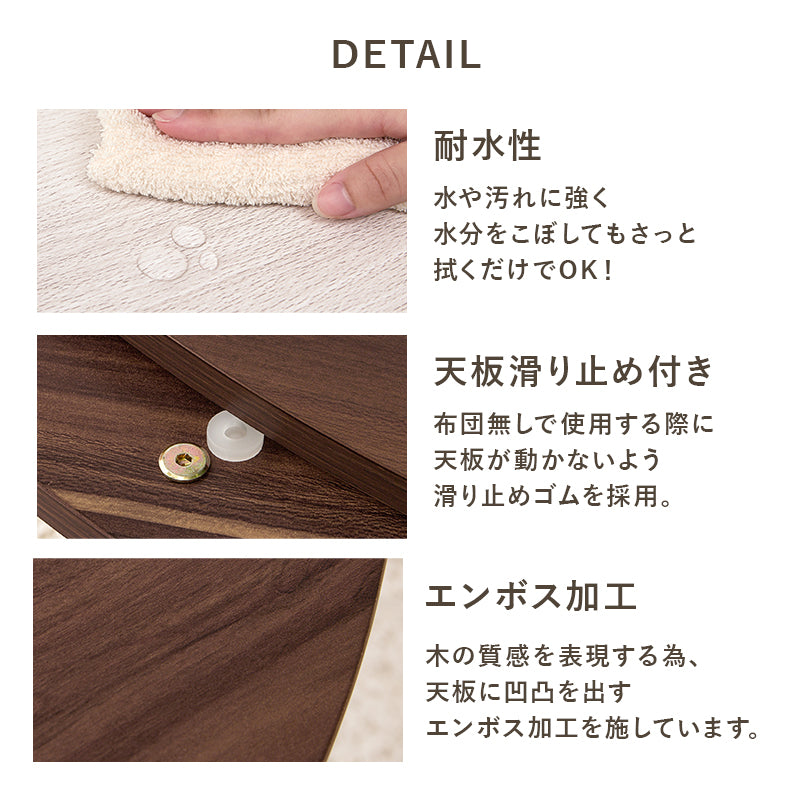 こたつ＋うす掛け布団 ２点セット リバーシブル円型コタツ セーターのような立体的なデザインがおしゃれな掛け布団セット