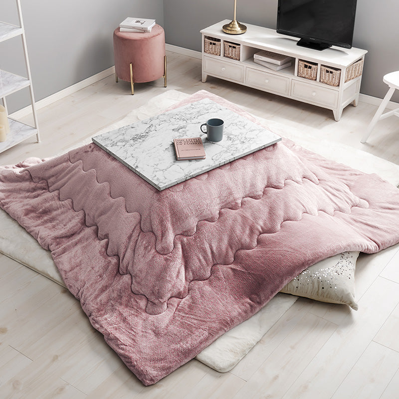 こたつ＋うす掛け布団 ２点セット 大理石柄のこたつテーブルととろけるような肌触りのシンプルな掛け布団セット フランネル