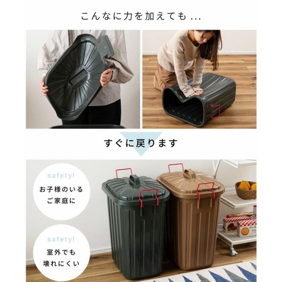 ゴミ箱 60L おしゃれ 屋外 分別 キッチン 北欧 フタ付き シンプル ダストボックス 大容量 日本製 国産 外置き 耐衝撃 タフカン