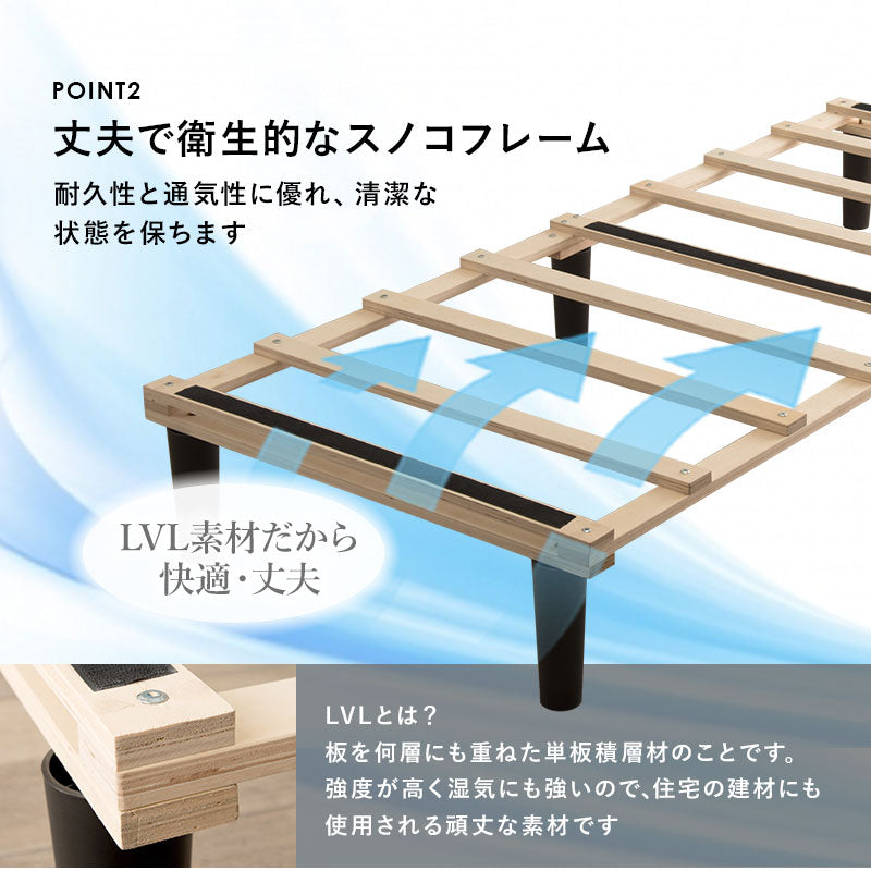 ボンネルコイルマットレスベッド すのこベッド　省スペース シングル