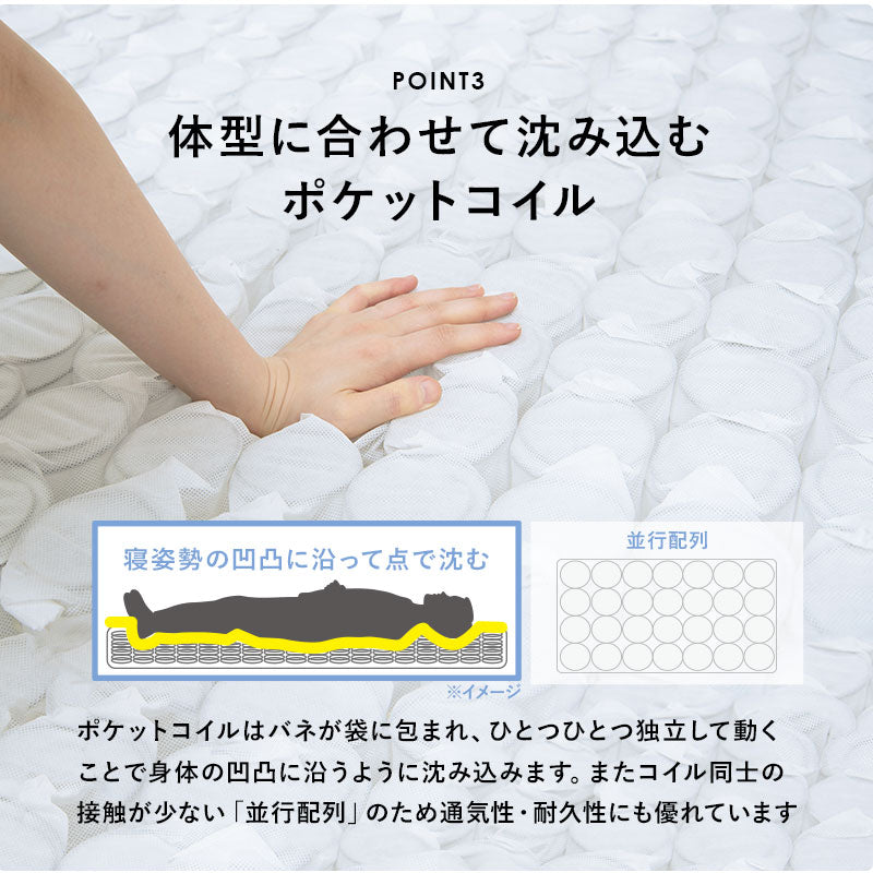 ボンネルコイルマットレスベッド すのこベッド　シングル　グレー  ホワイト ホテルライク