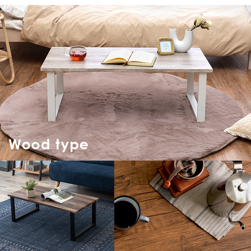 フリーテーブル リアルな素材感を再現した天板 スチール脚 90×45cm