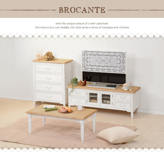 優しい雰囲気と高級感を感じられるアンティーク調 チェスト（ホワイト）60cm