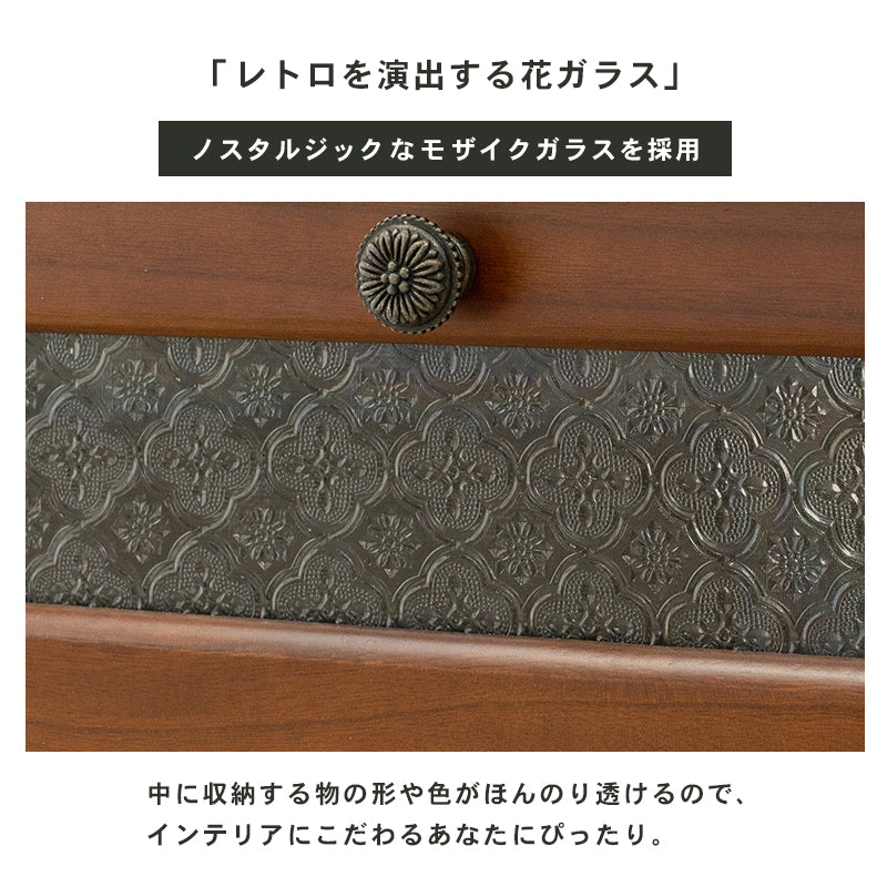 レトロTV台 クラシックテレビボード 収納付き　木製　90cmのコンパクトタイプ