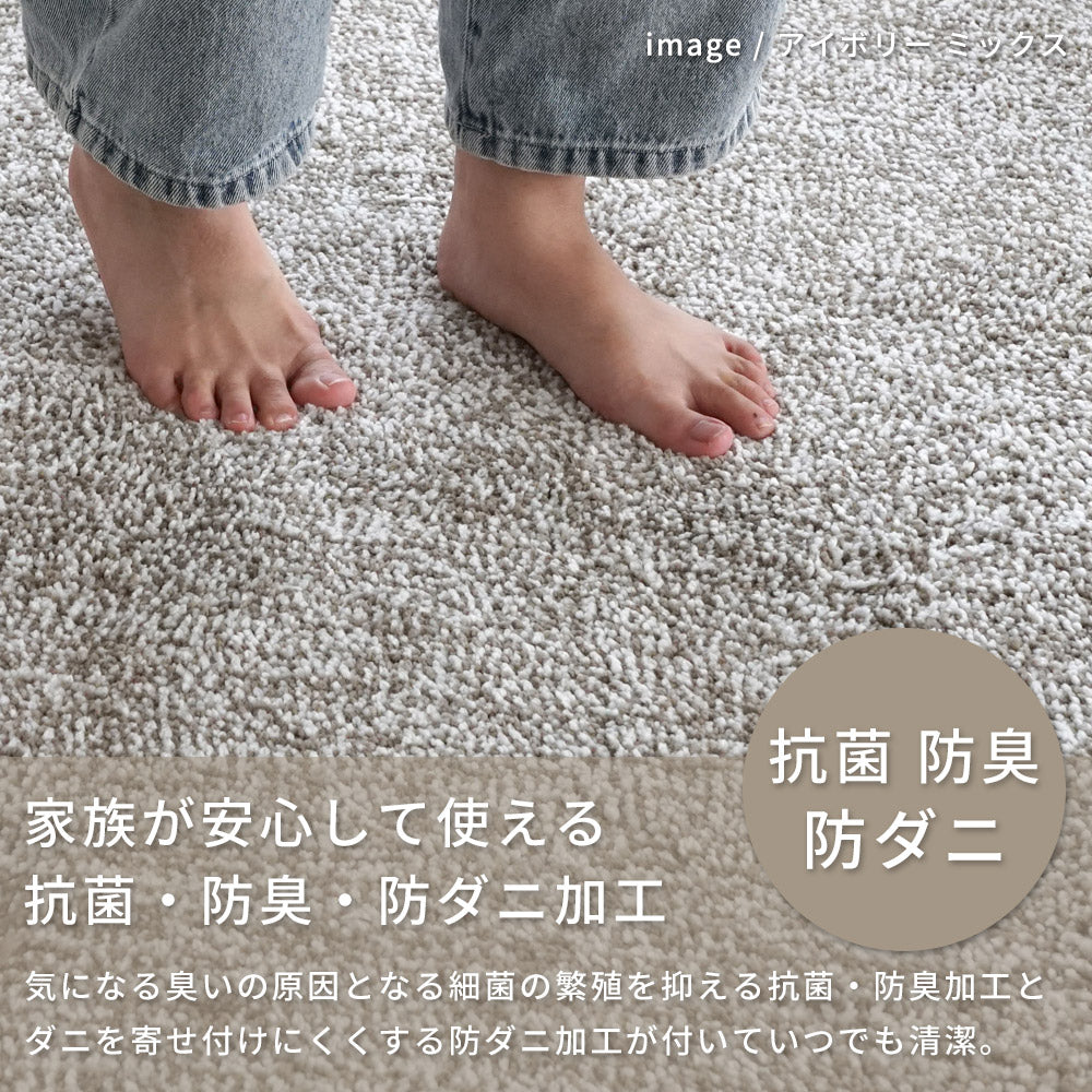洗える抗菌防臭防ダニ ミックスラグ  手洗いOK 滑り止め付