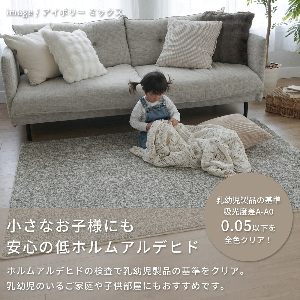 洗える抗菌防臭防ダニ ミックスラグ  手洗いOK 滑り止め付