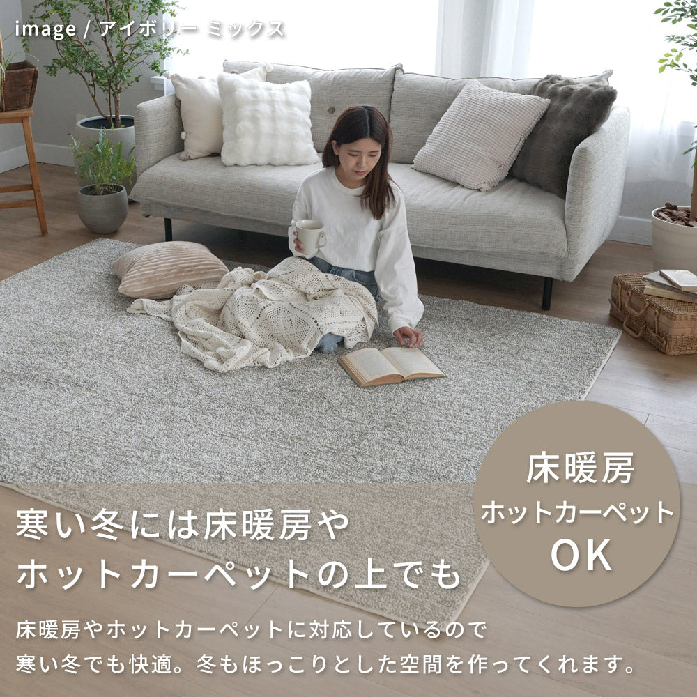 洗える抗菌防臭防ダニ ミックスラグ  手洗いOK 滑り止め付