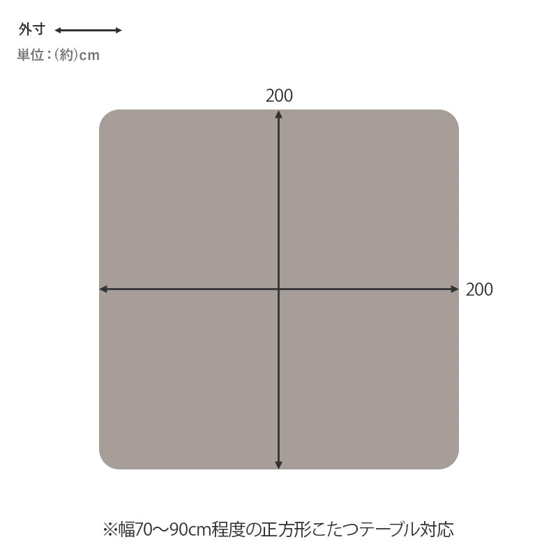 こたつ布団  掛布団 洗える おしゃれ ニット柄 コタツ布団 フランネル 幅200×奥行200cm 正方形