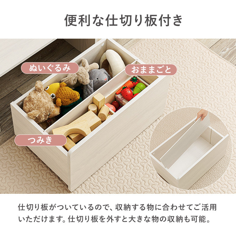 ベンチ ローデスク 収納 ワゴン付き 子供部屋 玄関収納 リビング 60×40cm ナチュラル シンプル
