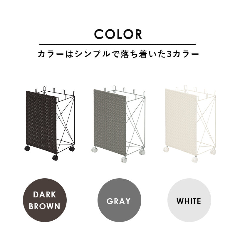 分別ごみ箱ラック ビニール袋をかけて分別が可能なダストワゴン 幅38×奥行28×高さ60.5cm