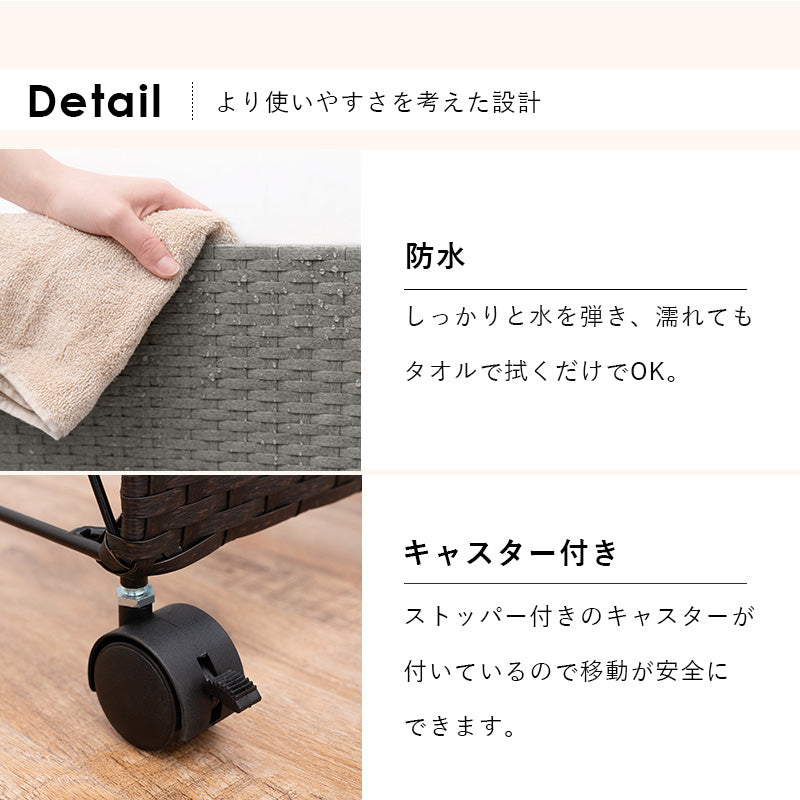 分別ごみ箱ラック ビニール袋をかけて分別が可能なダストワゴン 幅26×奥行40×高さ60.5cm