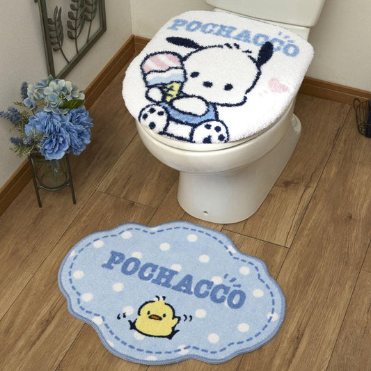 【Sanrio サンリオ】ポチャッコのフタカバーとマットのセット！トイレをファンシーな空間へ ポチャッコ  トイレフタカバー・トイレマット2点SET