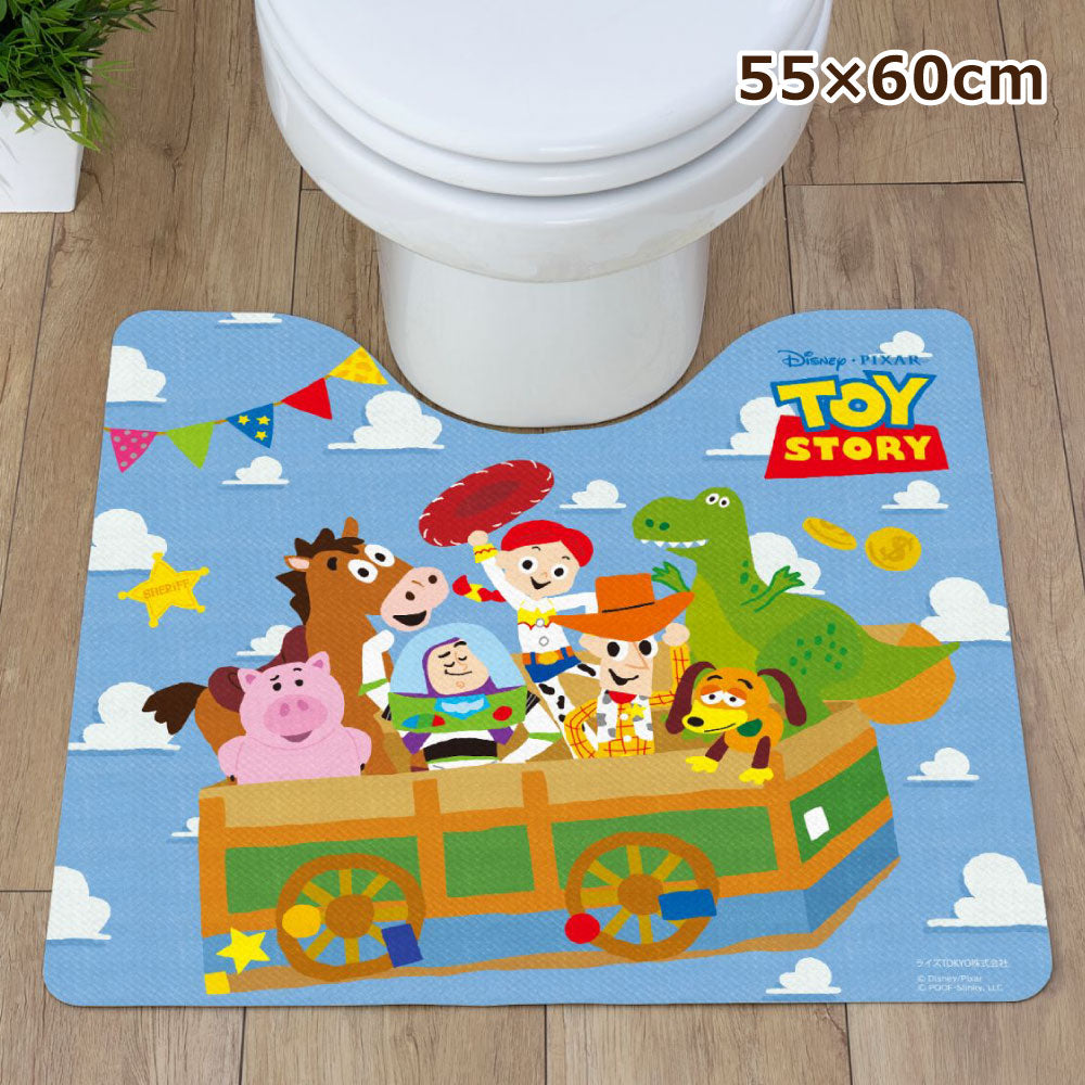 【Disney ディズニー】 トイ・ストーリーのキャラクターたちが描かれたかわいいトイレマット