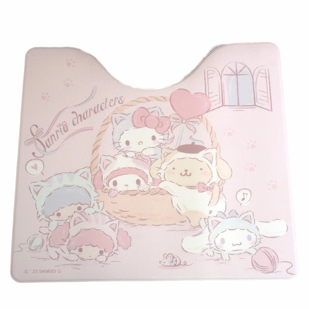 やわらかいPVC素材を使用したお手入れ簡単！ささっと拭くだけの	サンリオキャラクターズMIX撥水トイレマット[55*60][MIX]