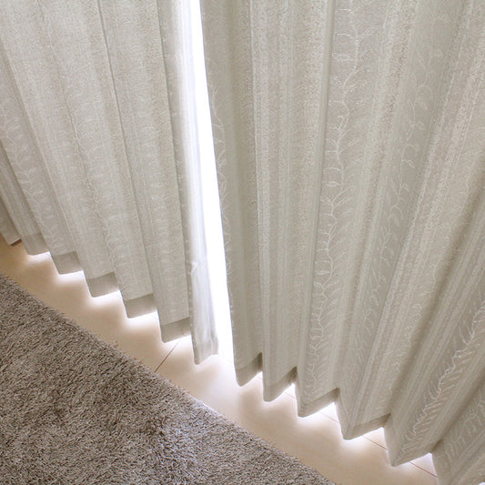 防炎機能付きの日本製ジャガード織り2級遮光カーテン Aile - アイル