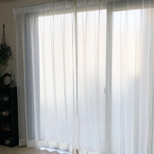 防炎機能を備えたシンプルなデザインのレースカーテン Milial - ミリアル