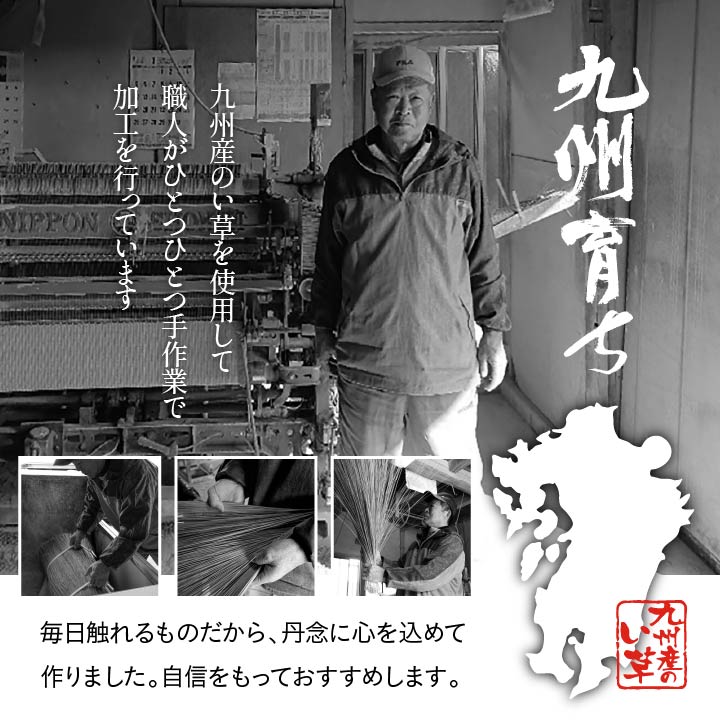 上質な国産い草をふんだんに使った 双目織 い草上敷きカーペット 対応サイズ：江戸間