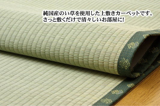 九州産い草使用のフリーカットできるい草上敷きカーペット  対応サイズ：江戸間・本間