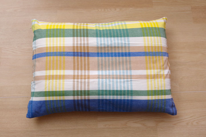布団カバー 洗える チェック柄 インド綿使用 『バジル 枕カバー』約43×63cm