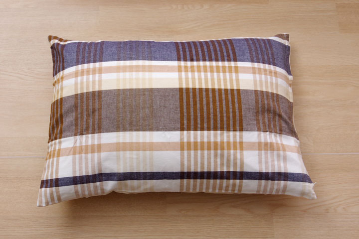 布団カバー 洗える チェック柄 インド綿使用 『バジル 枕カバー』約43×63cm