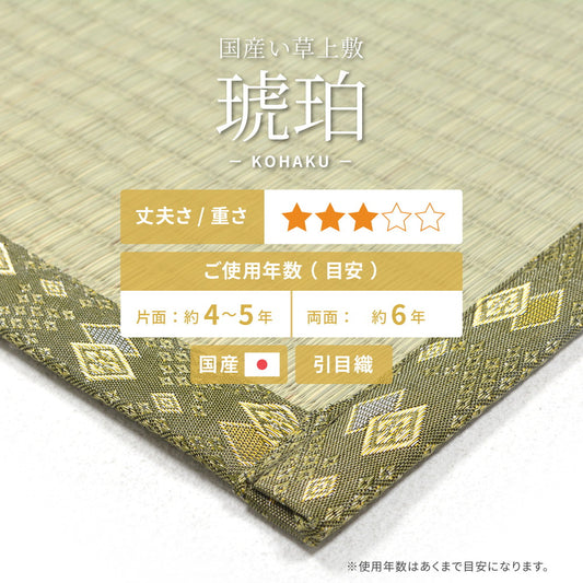 抗カビ・消臭高品質な国産のい草と日本の職人の技術が織りなす引目織のい草上敷き  対応サイズ：三六間