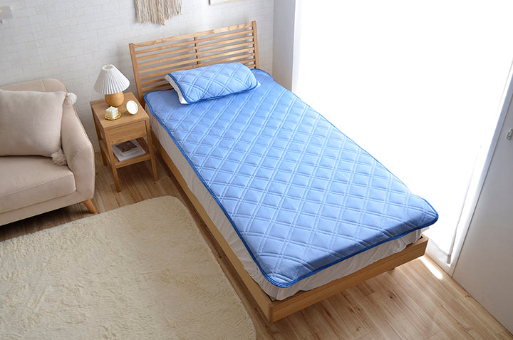 ひんやりとした肌触りで暑い夏に快適な冷感寝具2点セット（敷きパッド、枕パッド） シングルサイズ