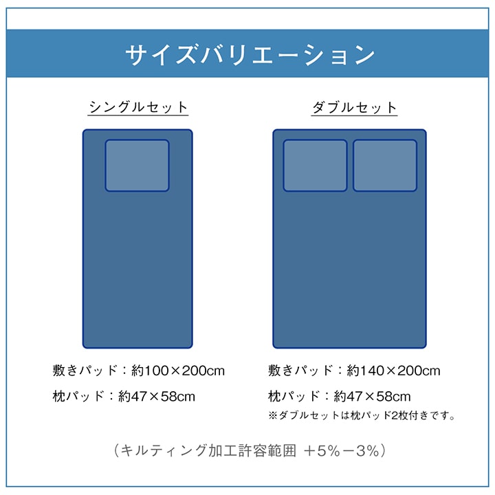 ひんやりとした肌触りで暑い夏に快適な冷感寝具2点セット（敷きパッド、枕パッド） シングルサイズ