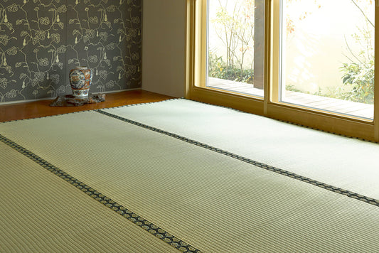 抗カビ・消臭効果のある丈夫で長持ちな引目織のい草上敷き　雅(みやび)  対応サイズ：三六間