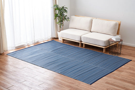 汚れても手軽に水洗い出来るPP素材の日本製い草風カーペット ライアン　江戸間サイズ