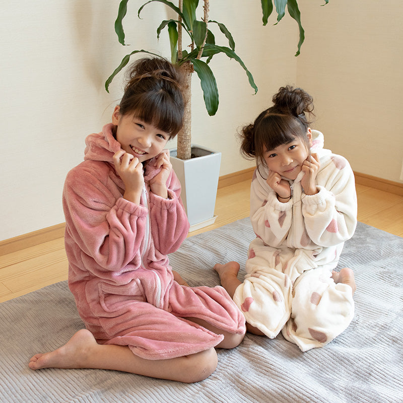 mofua プレミアムマイクロファイバー着る毛布 キッズ ジップパーカータイプ 着丈85cm