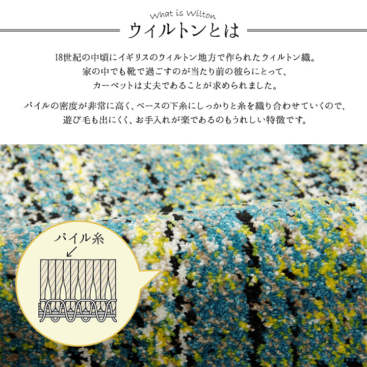 チェック柄がかわいいトルコ製のウィルトン織り玄関マット