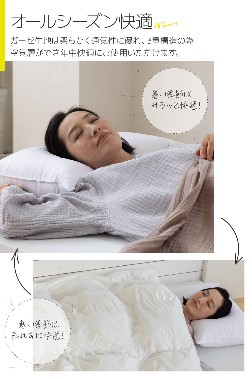 yucuss 水洗いコットンでクシュっと仕上げた ガーゼパジャマドレス （綿100％） フリーサイズ
