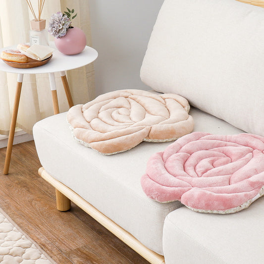 薔薇の形をかたどったキュートな姫系クッション　ローズ