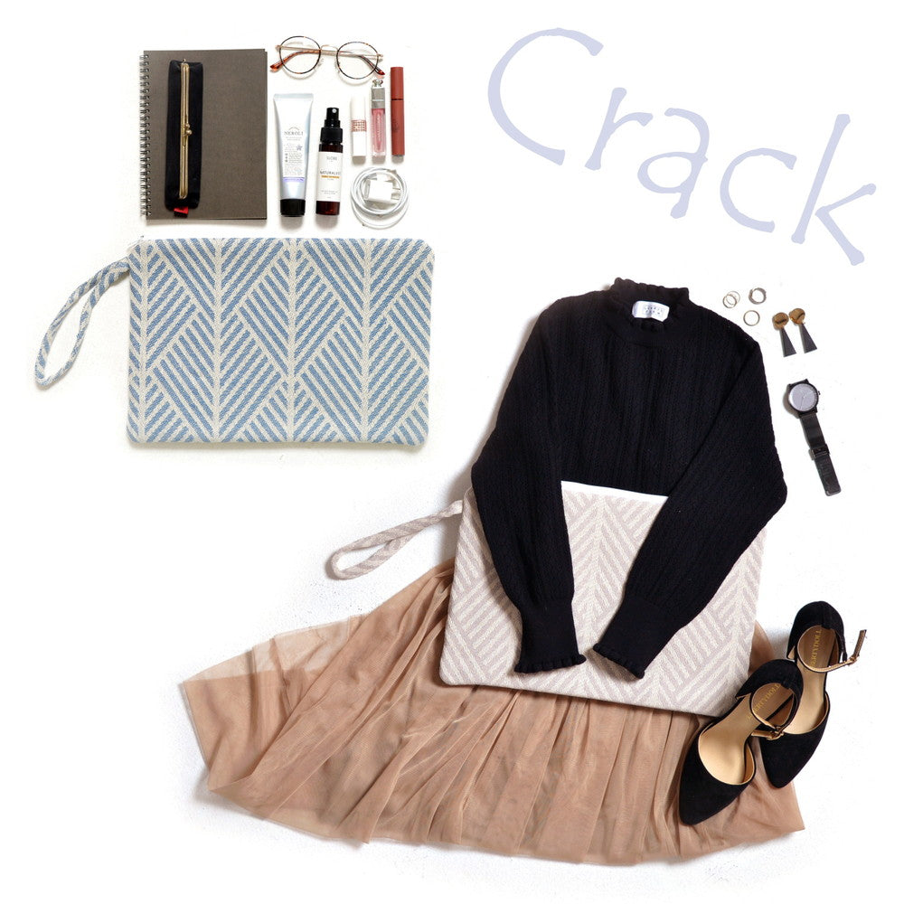 やさしいタッチ！インド綿バッグ！インド綿 フラットポーチ