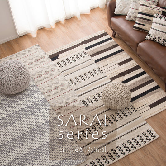 ポコポコした表面が特徴的なインド綿のSARAL(サラル)シリーズ！インド綿の手織りマット サラル